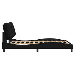 Acheter Vidaxl Cadre de lit avec tête de lit Noir 140x190 cm Tissu