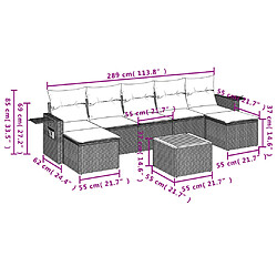 vidaXL Salon de jardin 8 pcs avec coussins gris résine tressée pas cher