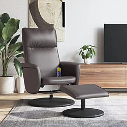 Maison Chic Fauteuil inclinable,Fauteuil luxe de relaxation de massage avec repose-pied gris similicuir -MN59795