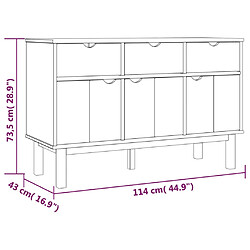 vidaXL Buffet OTTA 114x43x73,5 cm Bois massif de pin pas cher