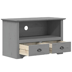 Acheter Maison Chic Meuble TV scandinave avec 2 tiroirs - Banc TV pour salon BODO gris 91x43x56cm bois massif pin -MN49825