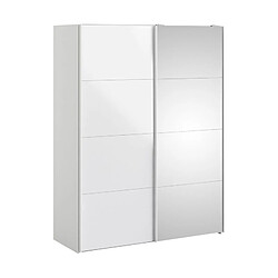 But Armoire 2 portes coulissantes L.150 cm ELEGANCE MINI blanc et blanc laqué