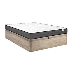 Vente-Unique Ensemble 160 x 200 cm sommier coffre naturel clair + matelas ressorts ensachés ép.20cm - AMBRACIE de YSMÉE