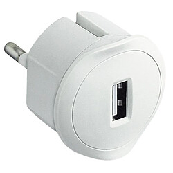 Legrand Chargeur USB simple 1,5 A max. fiche 2P 10 A blanc
