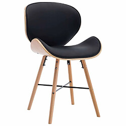 Avis Maison Chic Lot de 2 Chaises à manger,Chaise pour cuisine,Solide Structure noir similicuir et bois courbé -MN95672