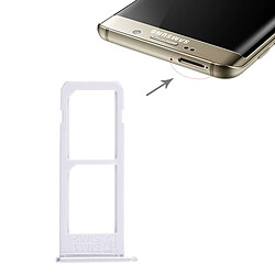 Wewoo Tiroir de Carte SIM 2 Plateau SIM pour Samsung Galaxy S6 Edge plus / S6 Edge + Argent 