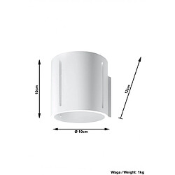 Luminaire Center Applique murale INEZ aluminium blanc 1 ampoule pas cher