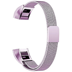 Wewoo Bracelet pour montre connectée Dragonne magnétique en acier inoxydable FITBIT AltaTaille petite130-170mm violet clair