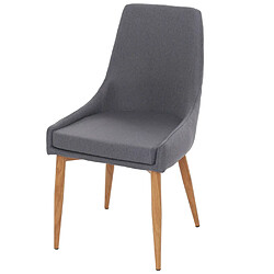 Mendler 2x chaise de salle à manger HWC-B44 II, fauteuil, style rétro ~ tissu gris foncé pas cher