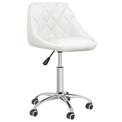 vidaXL Chaise pivotante de salle à manger Blanc Similicuir