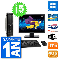 PC HP Compaq Pro 6300 SFF Ecran 22" i5-2400 RAM 4Go Disque 1To Windows 10 Wifi - Occasion