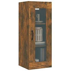 Maison Chic Armoire murale suspendue,Meuble de Rangement pour salon,cuisine Chêne fumé 34,5x34x90 cm -MN79954 pas cher