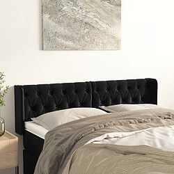 Maison Chic Tête de lit scandinave avec oreilles,meuble de chambre Noir 163x16x78/88 cm Velours -MN64185