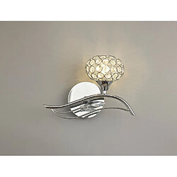 Luminaire Center Applique murale Leimo avec interrupteur 1 Ampoule Right chrome poli/cristal