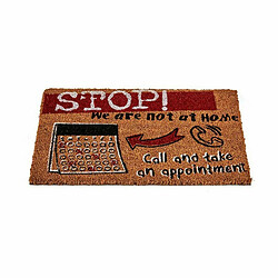 Gift Decor Paillasson Stop Noir Rouge Naturel Fibres de coco 40 x 1,5 x 60 cm (12 Unités)