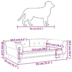 vidaXL Lit pour chien gris 95x55x30 cm similicuir pas cher