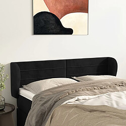 Maison Chic Tête de lit scandinave avec oreilles,meuble de chambre Noir 147x23x78/88 cm Velours -MN86734