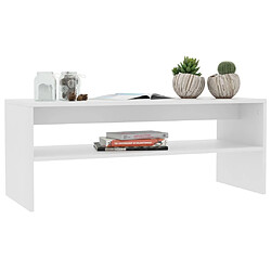 Avis Maison Chic Table basse,Table Console Table d'appoint, Table pour salon Blanc 100x40x40 cm Bois d'ingénierie -MN17844