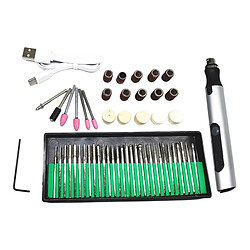 Nail Drill KIt Lime électrique Bits Broyeur De Machine Portable 53PCS Argent pas cher