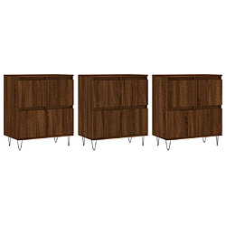 vidaXL Buffets 3 pcs Chêne marron Bois d'ingénierie