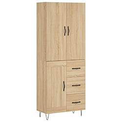 Maison Chic Buffet haut,commode,console 69,5x34x180 cm,Meuble de rangement Chêne sonoma Bois d'ingénierie -MN10329