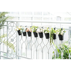 Avis BESTA Lot de 8 pots de fleurs suspendus en métal avec seau en fer pour balustrade, balcon, jardin, décoration d'intérieur, support de fleurs avec crochet amovible, noir, 10,2 cm.