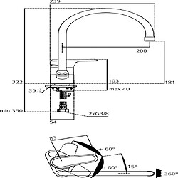 Ideal Standard b0893aa Mitigeur pour évier monotrou Ceraplan 3 JR