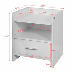 Acheter SoBuy FBT66-W Table de Chevet Table de Nuit Bout de Canapé avec 1 Tiroir 1 Niche (Blanc)