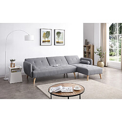 Acheter Concept Usine Canapé d'angle convertible scandinave 4 places gris LESKA