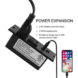 Avis Prise de multiprise intégrée pour réunion, station de charge de bureau avec 2 prises et 2 ports USB