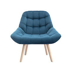 Vente-Unique Fauteuil en velours bleu canard LUOSTO