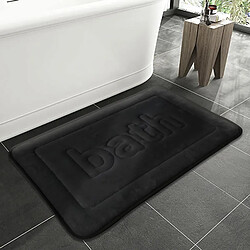 LUUCOZK Tapis de bain antidérapants absorbants à séchage rapide pour salle de bain - Noir-40x60cm