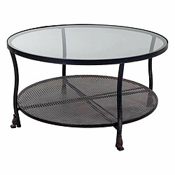 Table Basse Alexandra House Living Noir Métal verre 85 x 45 x 85 cm