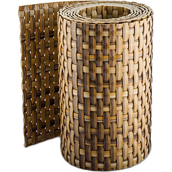 Rattan Art Bande brise-vue en résine tressée pour clôture rigide 19 x 255 cm marron et beige.