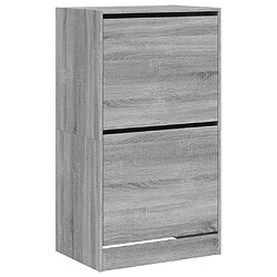 Maison Chic Armoire à chaussures 2 tiroirs | Meuble de rangement à chaussures Meuble d'Entrée rabattables sonoma gris -MN45445