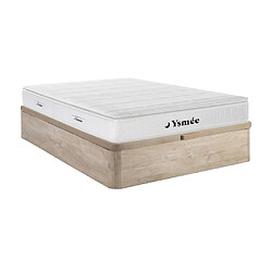 Vente-Unique Ensemble 160 x 200 cm sommier coffre naturel clair + matelas ressorts ensachés accueil nano ressorts + mémoire de forme ép.26cm - MIRI de YSMÉE 