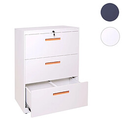 Mendler Armoire à dossiers suspendus HWC-A10, armoire de bureau A4 verrouillable ~ 103x76x46cm blanc