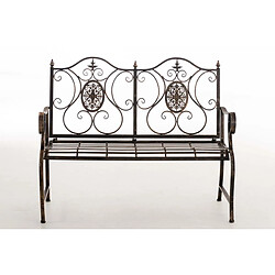 Decoshop26 Banc de jardin balcon terrasse style rustique largeur 116 cm en métal bronze 10_0002929