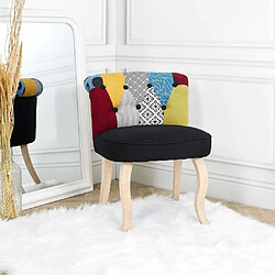 The Home Deco Factory Fauteuil en tissu patcwork Eleonor.