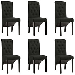 Decoshop26 Lot de 6 chaises de salle à manger cuisine design classique tissu noir CDS022712 