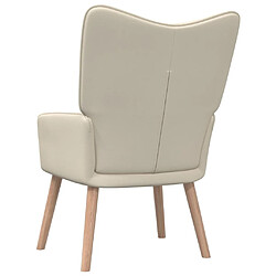 Maison Chic Chaise de relaxation | Fauteuil relax avec tabouret Crème Tissu -GKD37807 pas cher