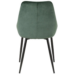 Lot de 4 Chaises Repas Velours Vert avec Piétement Métal Noir Kari KosyForm pas cher