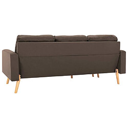 Acheter vidaXL Canapé à 3 places avec repose-pied Marron Tissu