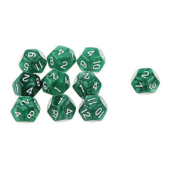 Avis 10pcs Douze Faces De Dés D12 Jouer D & D Jeux Rpg Parti Dices Vert