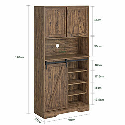 SoBuy FSB83-N Buffet de Cuisine Meuble de Rangement Armoire de Cuisine Buffet avec Porte de Grange Coulissante