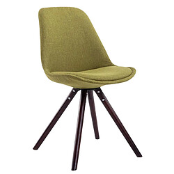 Decoshop26 4 chaises de salle à manger style scandinave en tissu vert pieds rond en bois marron CDS10343