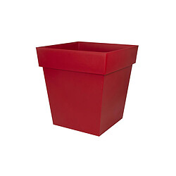 Pot de fleur carré Toscane 39 x H.39 cm - Rouge rubis - Eda