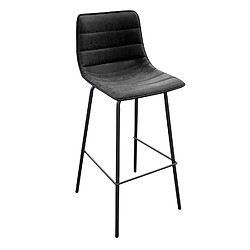 Urban Living Tabouret de bar industriel Brooklyn - H. 92 cm - Noir