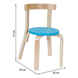 Pegane Ensemble de table et 2 tabourets pour enfant coloris bleu, blanc