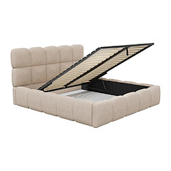 Acheter Lit coffre 200 x 200 cm - Tissu bouclette - Beige + Matelas - DAMADO de Pascal Morabito